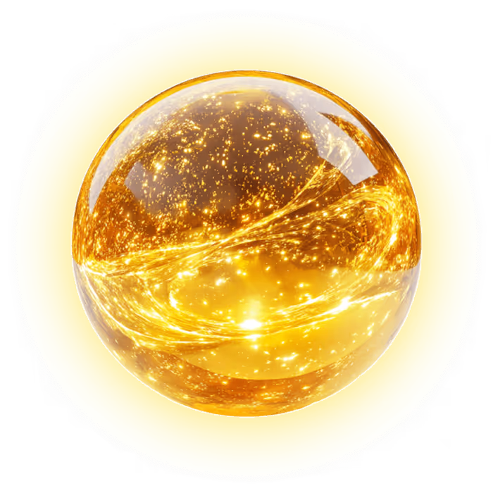 Colorful glowing aura energy sphere representing yellow aura and its spiritual vibration
