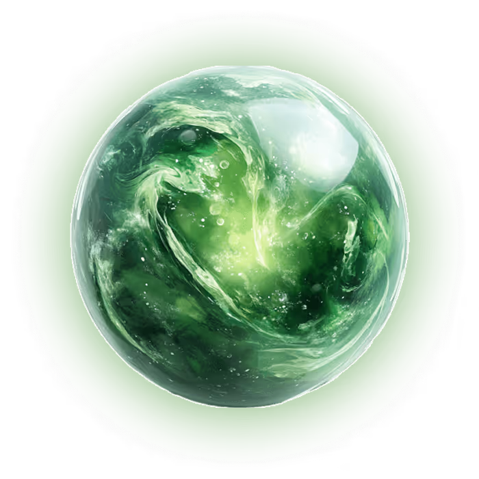 Colorful glowing aura energy sphere representing green aura and its spiritual vibration