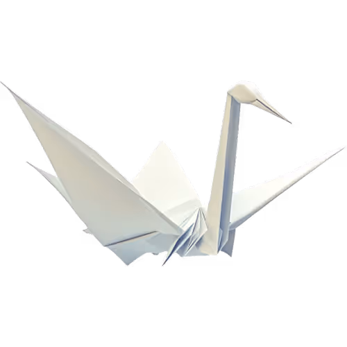Handcrafted paper crane symbolizing sacred message and intuitive wisdom, offering guidance through a spiritual reading