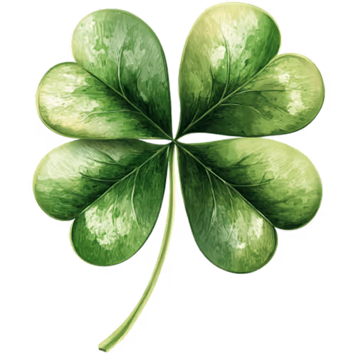 Four-leaf clover symbolizing lucky message and positive energy, offering inspiration and guidance through a spiritual reading