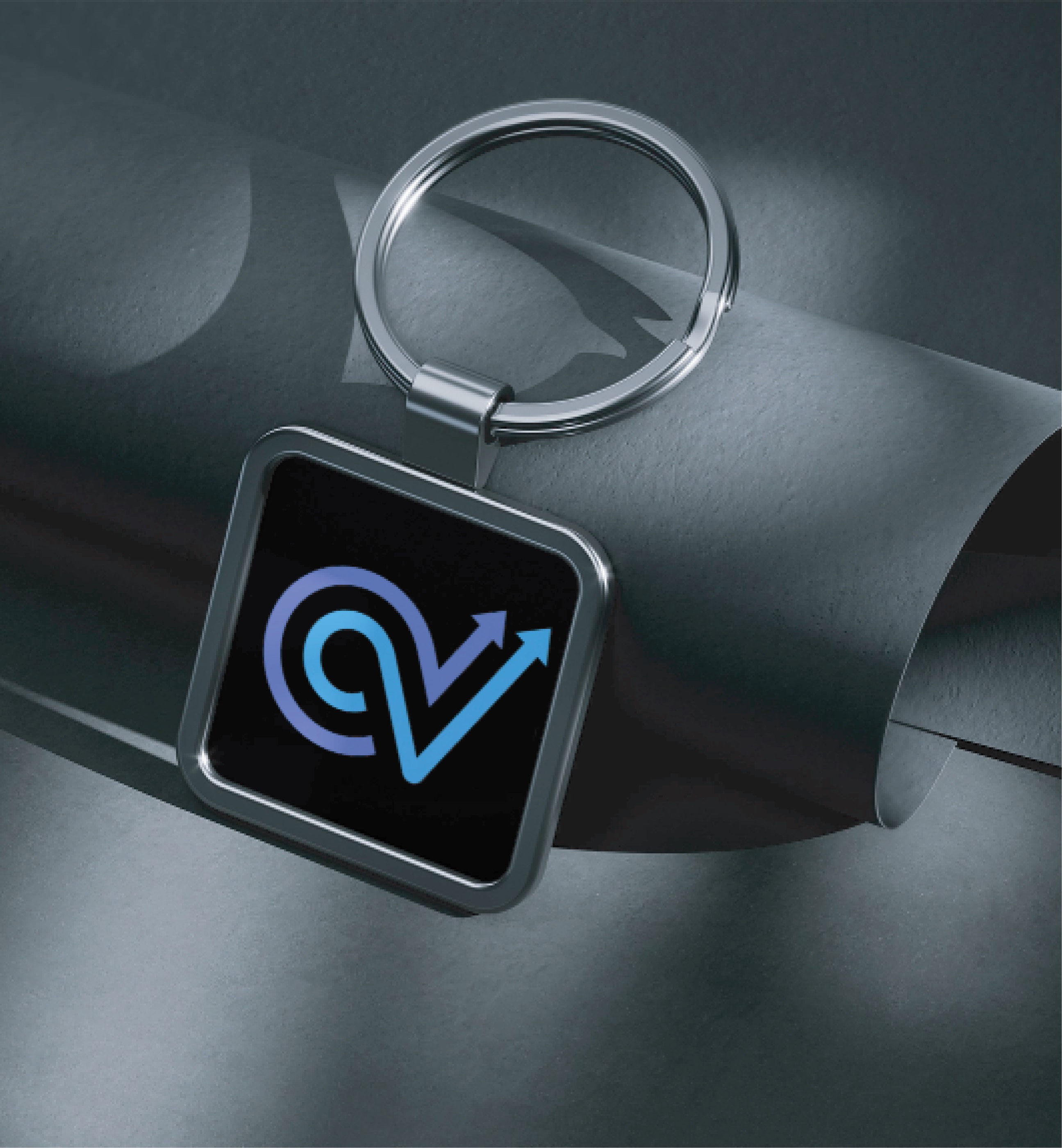 Cre8tive Voyage keychain with the CV mark