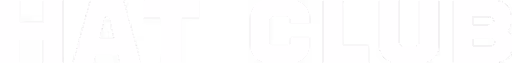 Logo text reading 'HAT CLUB' in bold, stylized white letters on a black background.