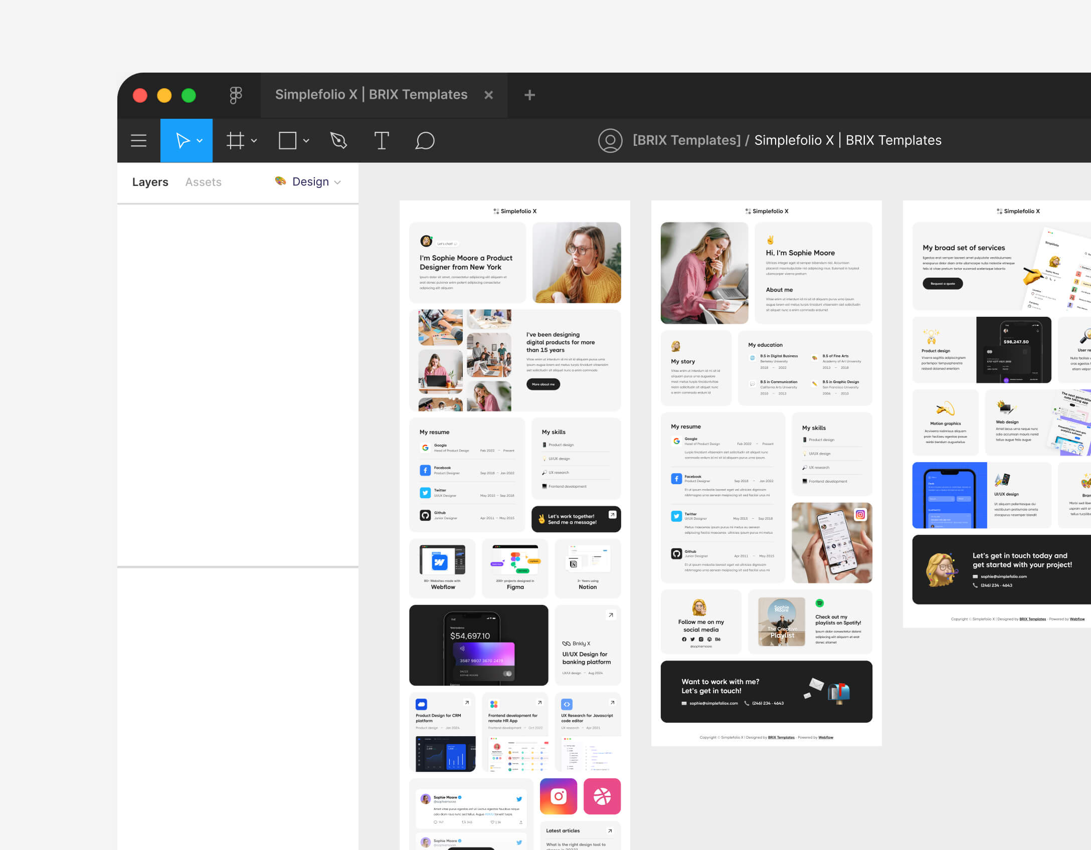 Simplefolio X - Figma File Included - Design Portfolio Webflow Template