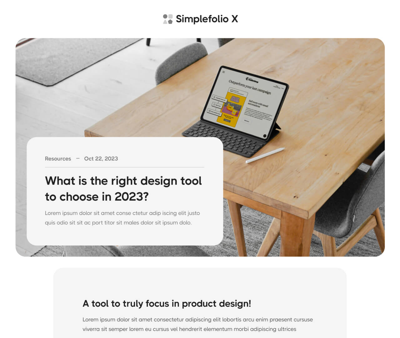 Simplefolio X - Blog Post Page - Design Portfolio Webflow Template