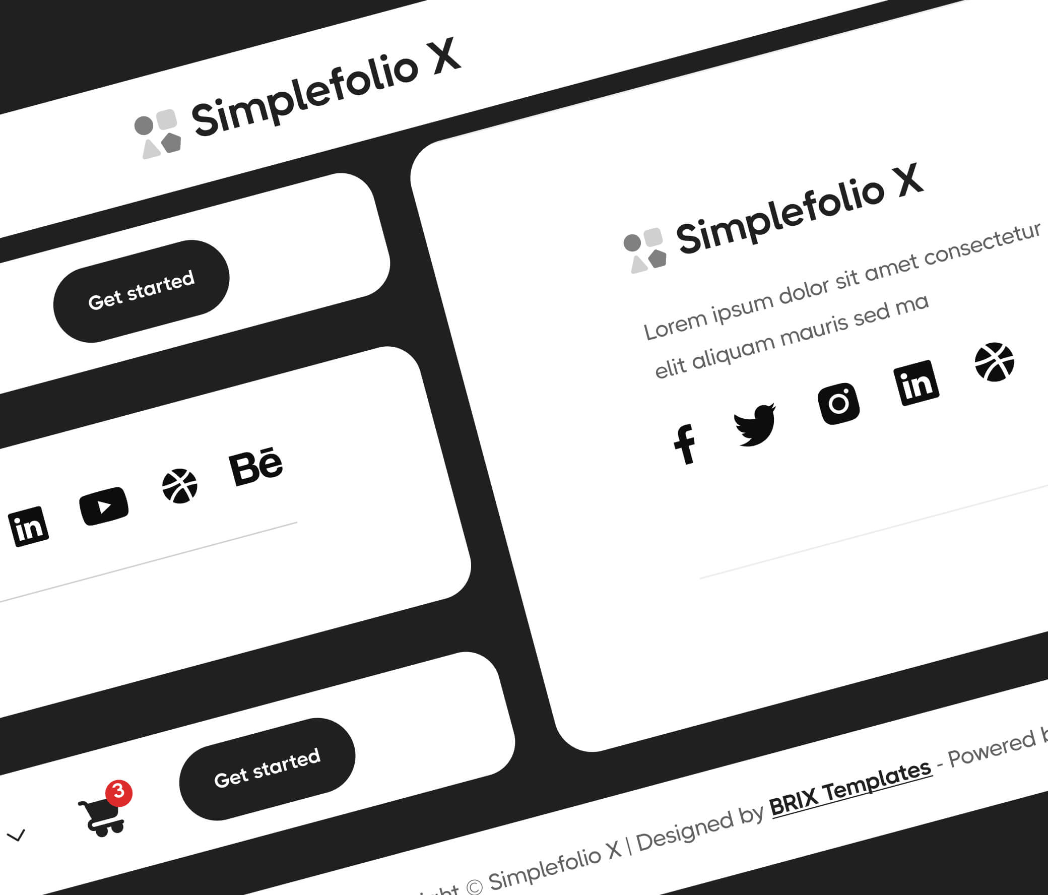 Simplefolio X - 3 Headers And Footers Included - Design Portfolio Webflow Template
