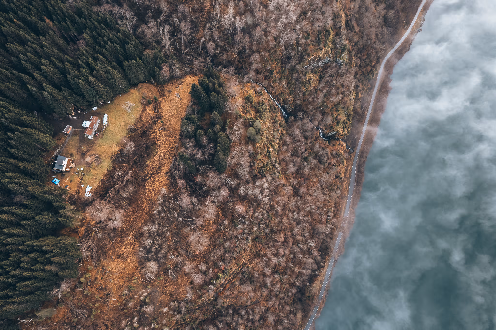 drone photo of Kroken Gard viewed from above