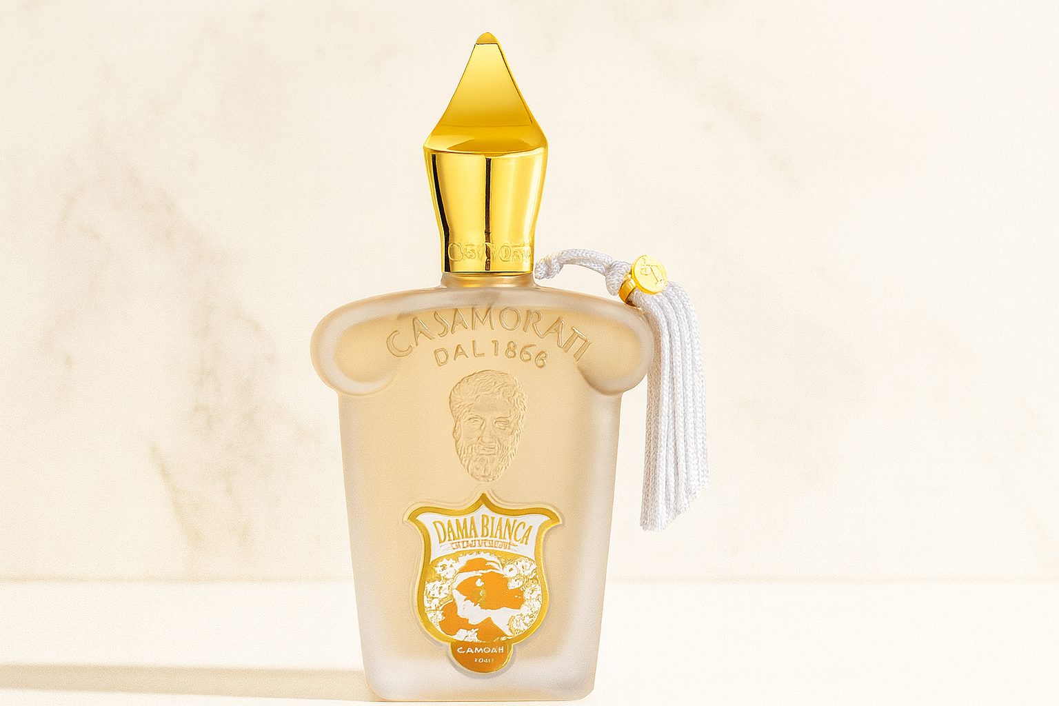 Dama Bianca bottle on a light background.