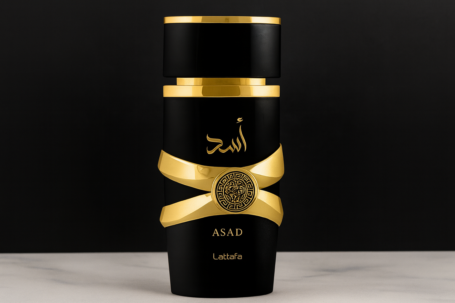Asad bottle against a dark background