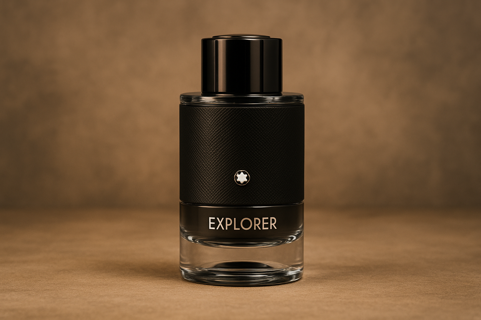 montblanc explorer bottle against a light background.