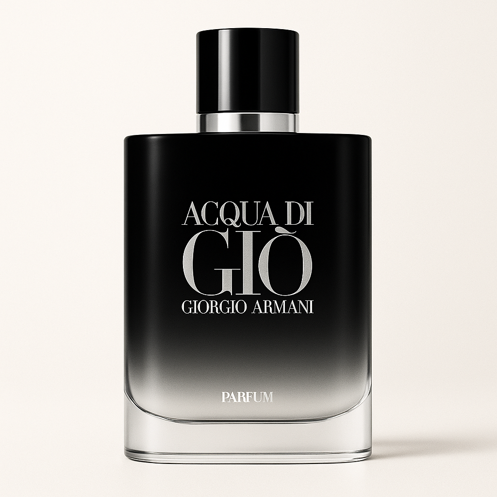 Aqua Di Gio bottle against a light background.