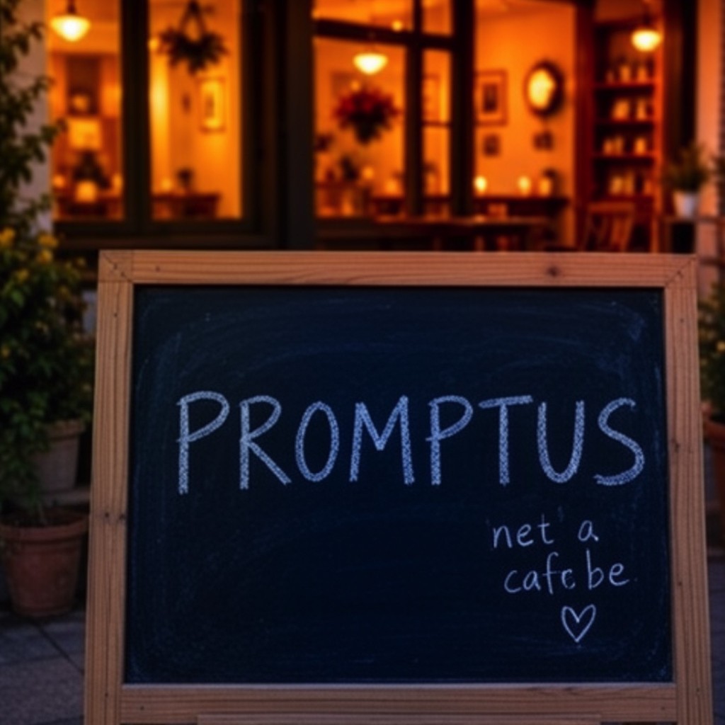 Chalkboard sign that says PROMPTUS, made with MOSS-Image on 8 GB