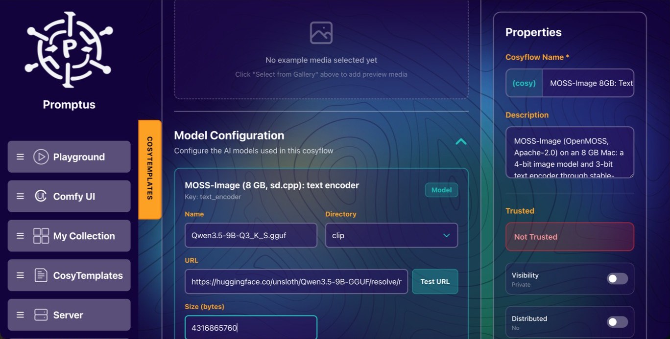 Model Configuration in the CosyFlow Editor