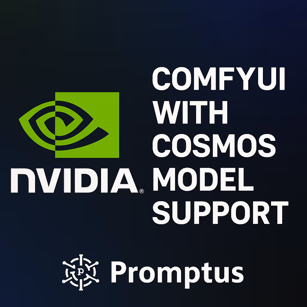 ComfyUI interface showing Nvidia Cosmos video generation workflow with model settings