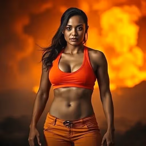 Create Female Firefighter AI Images With Promptus Studio