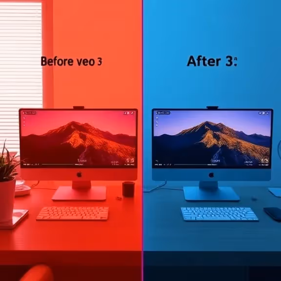 VEO 3 AI video generation interface showing video creation process