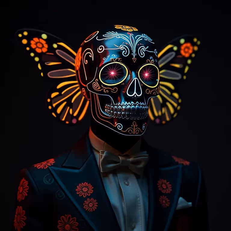 Imágenes con temática de Halloween con elementos espeluznantes como calabazas, fantasmas y murciélagos, que combinan una estética creativa y espeluznante para crear un ambiente de Halloween.