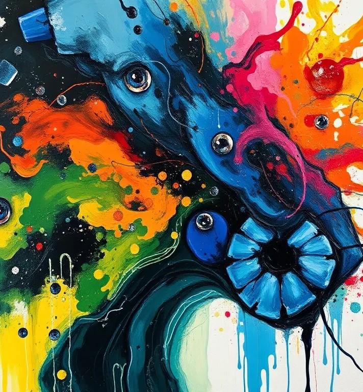 Acrylgemälde, das lokal in der Promptus AI-App eines Pferdes generiert wurde.