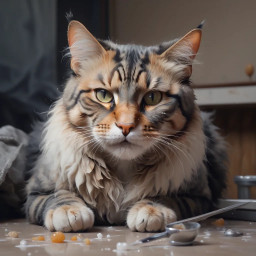 AI artwork of a cat created on local AI app Promptus.