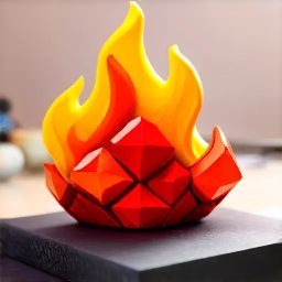 Low poly AI image generator of fire