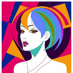 Woman portrait in the style of cubism