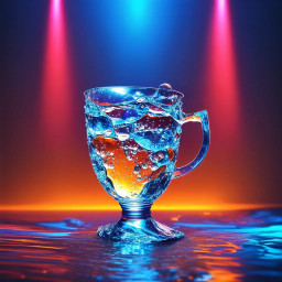 Abstract 3D painting of cup