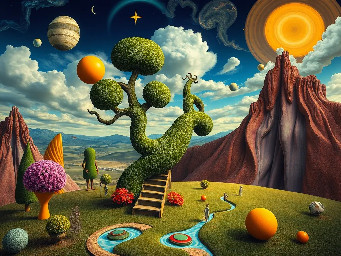 Imagen surrealista de IA generada en Promptus