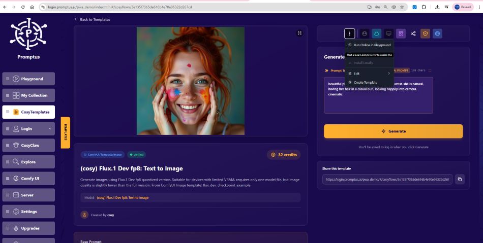 flux 1 dev fp8 text to image low vram