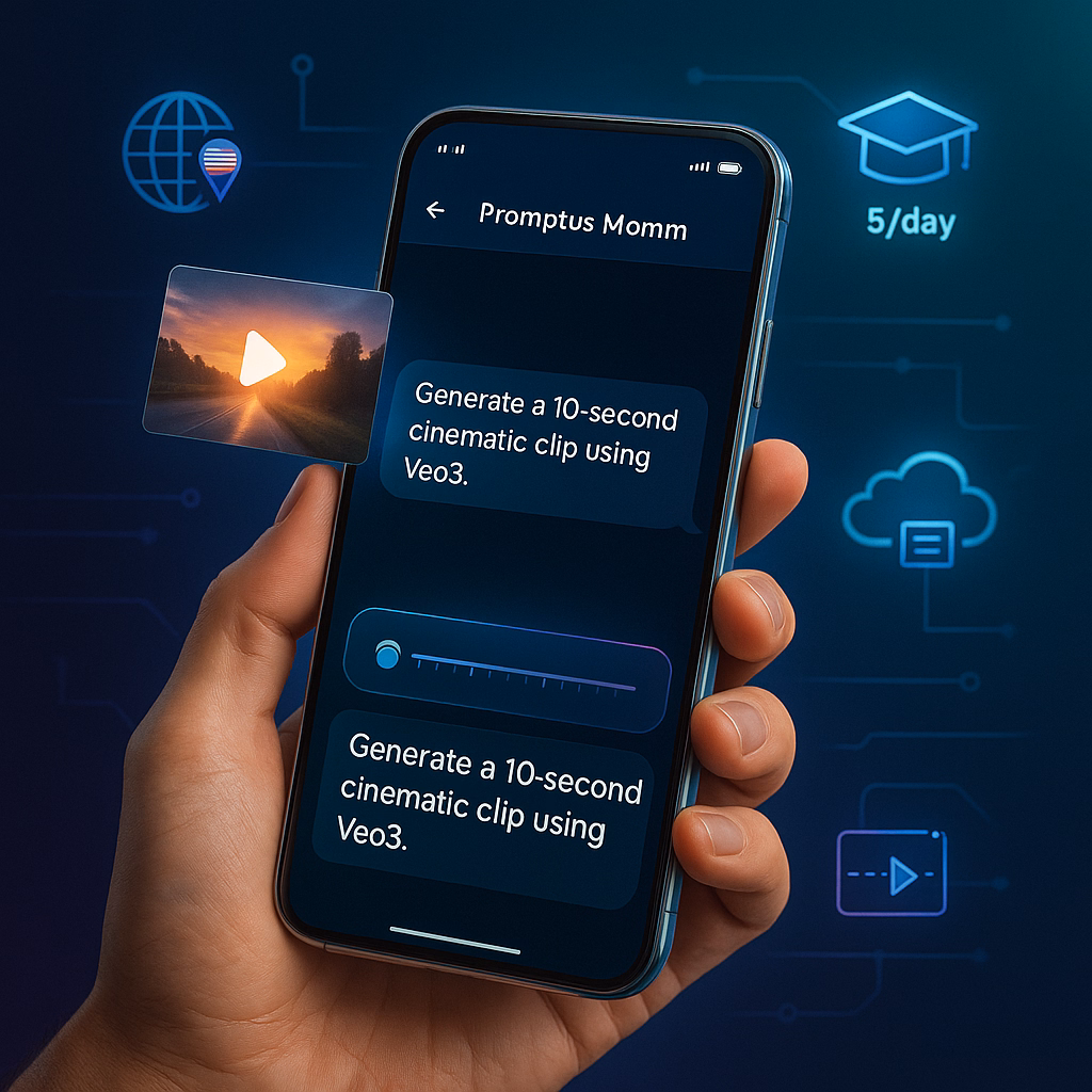 Veo3 AI video creation interface with editing controls