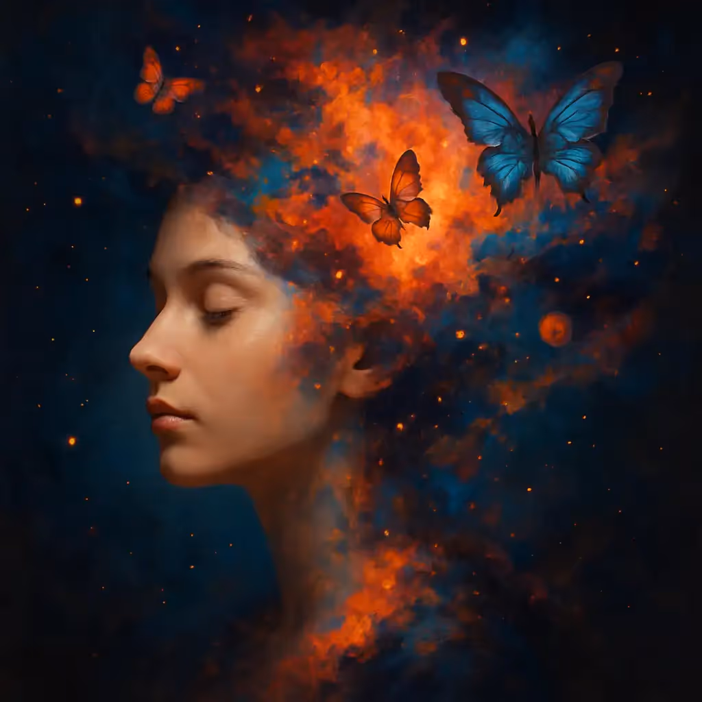 AI-generated artwork showcasing Flux capabilities with user interface screenshots