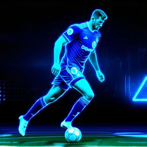 Neon colored man in cyber creator style