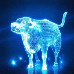 Holography AI image of cow