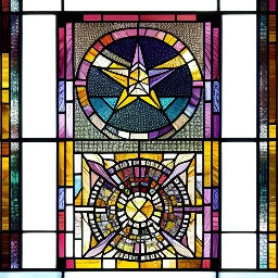 Stained glass design of star using AI