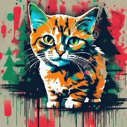 Graffiti-Kunststil einer Katze.