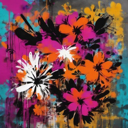 Graffiti-KI-Generator für Blumen.