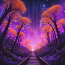 Interpret the dream and turn it into a unique visual masterpiece that reflects the vivid emotions, symbolism, and imagery of the dream: I was walking through a forest but the trees were red.