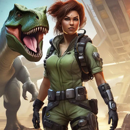 Generate unique AI-powered fantasy art – Bring dinosaurs into futuristic settings with just a few clicks on Promptus AI