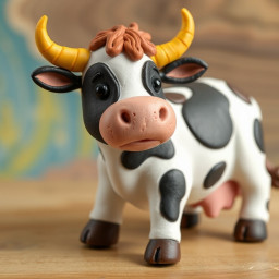 Low poly AI image generator of little cow