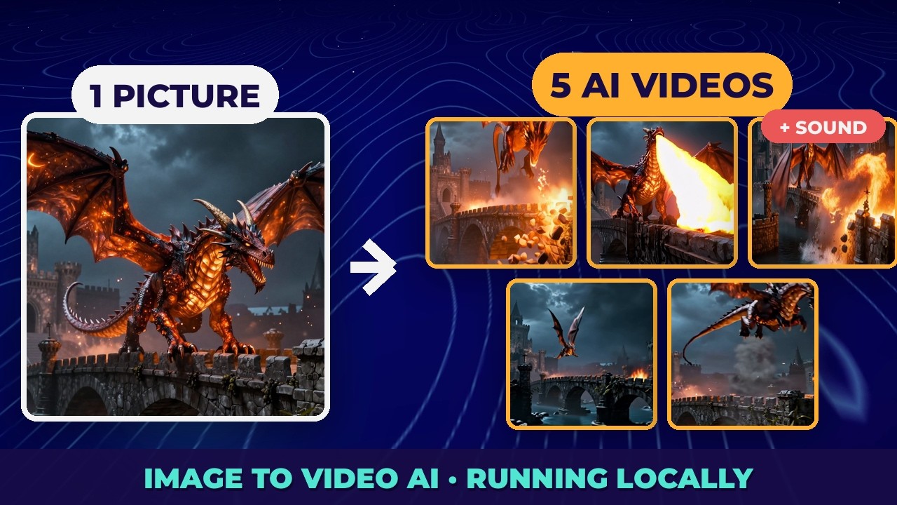 Five local image-to-video models compared on the same picture in Promptus