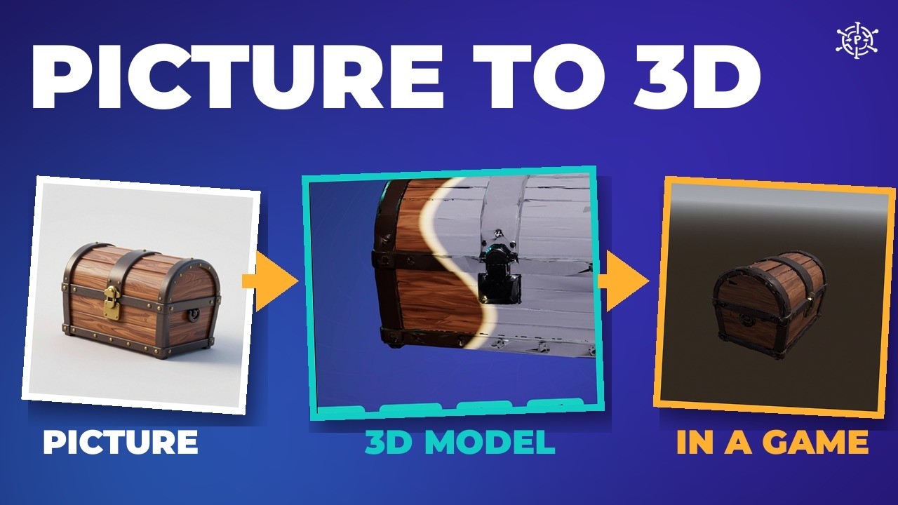 A painted 3D treasure chest made from one picture running in the Godot game engine