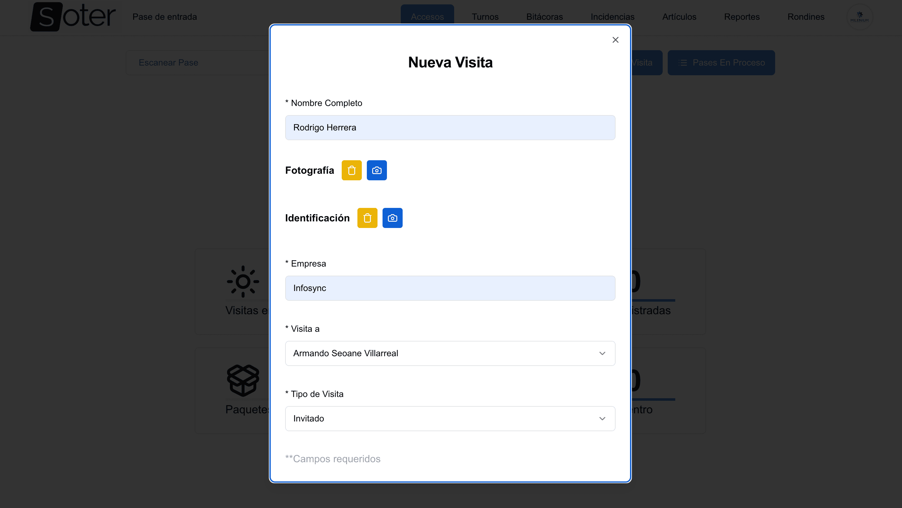 software de control de visitas