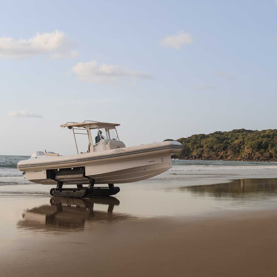 A couple preparing to surf