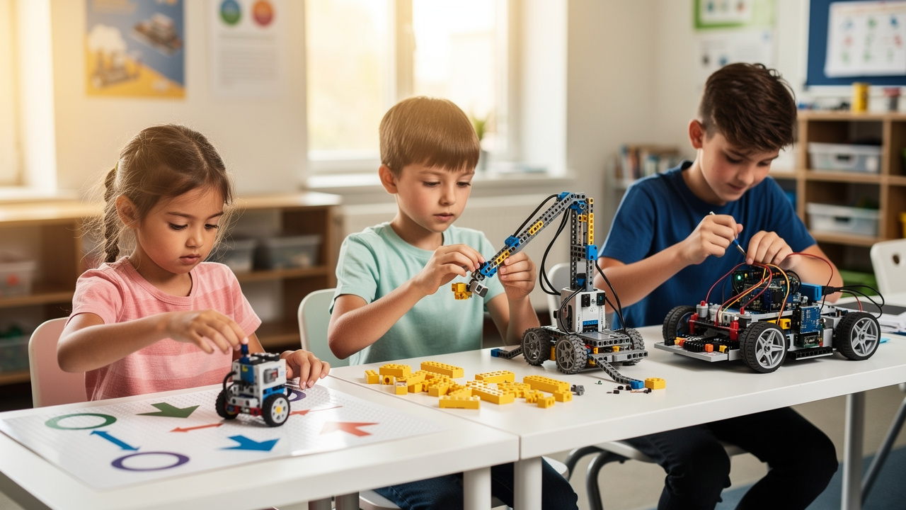 Children of different ages matched to appropriate coding and robotics activities