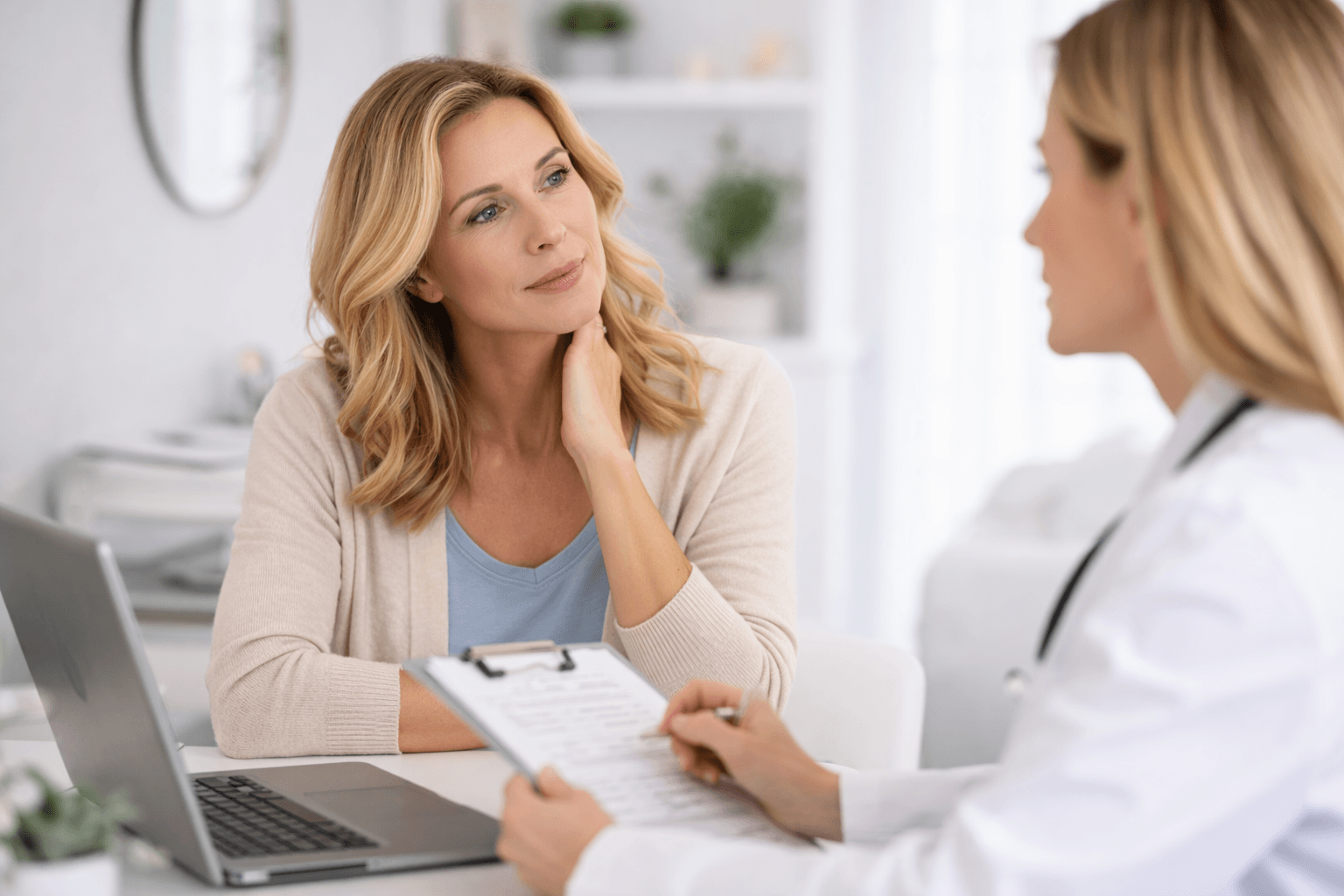 Medical provider consulting with patient about wellness and hormone therapy in Topsfield, Massachusetts