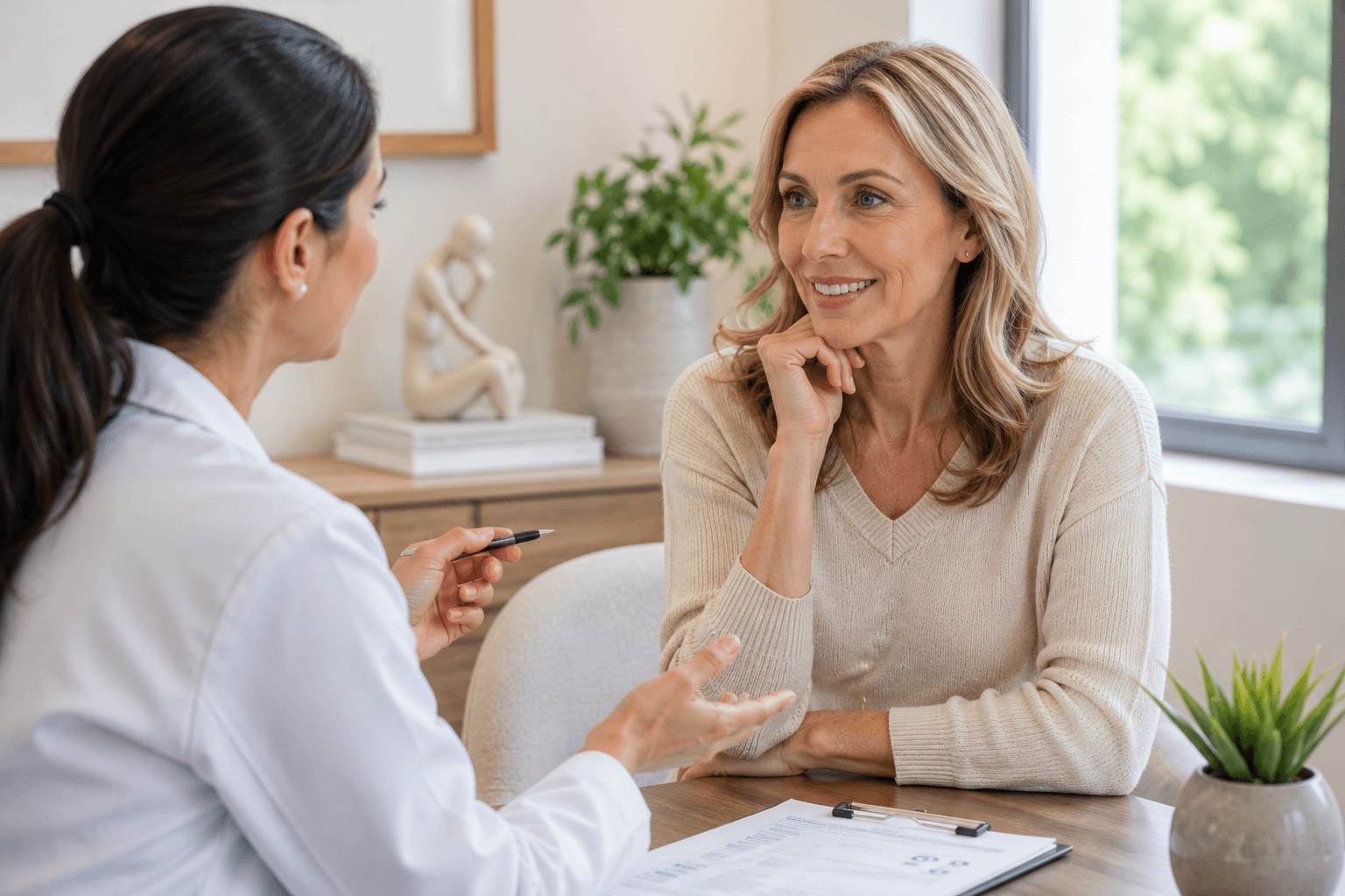 Woman in Needham Massachusetts feeling energized after hormone replacement therapy benefits