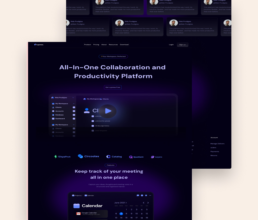 A mockup of a project