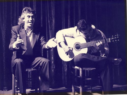 Capullo de Jerez y José Ignacio Franco en la peña flamenca el ciego de la playa en Huercal