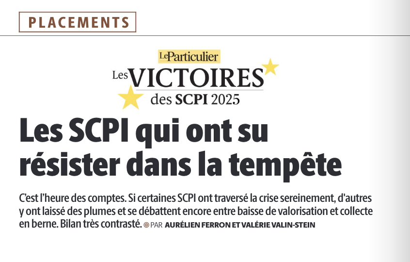 Victoires SCPI 2025 : palmarès, rendements et revente