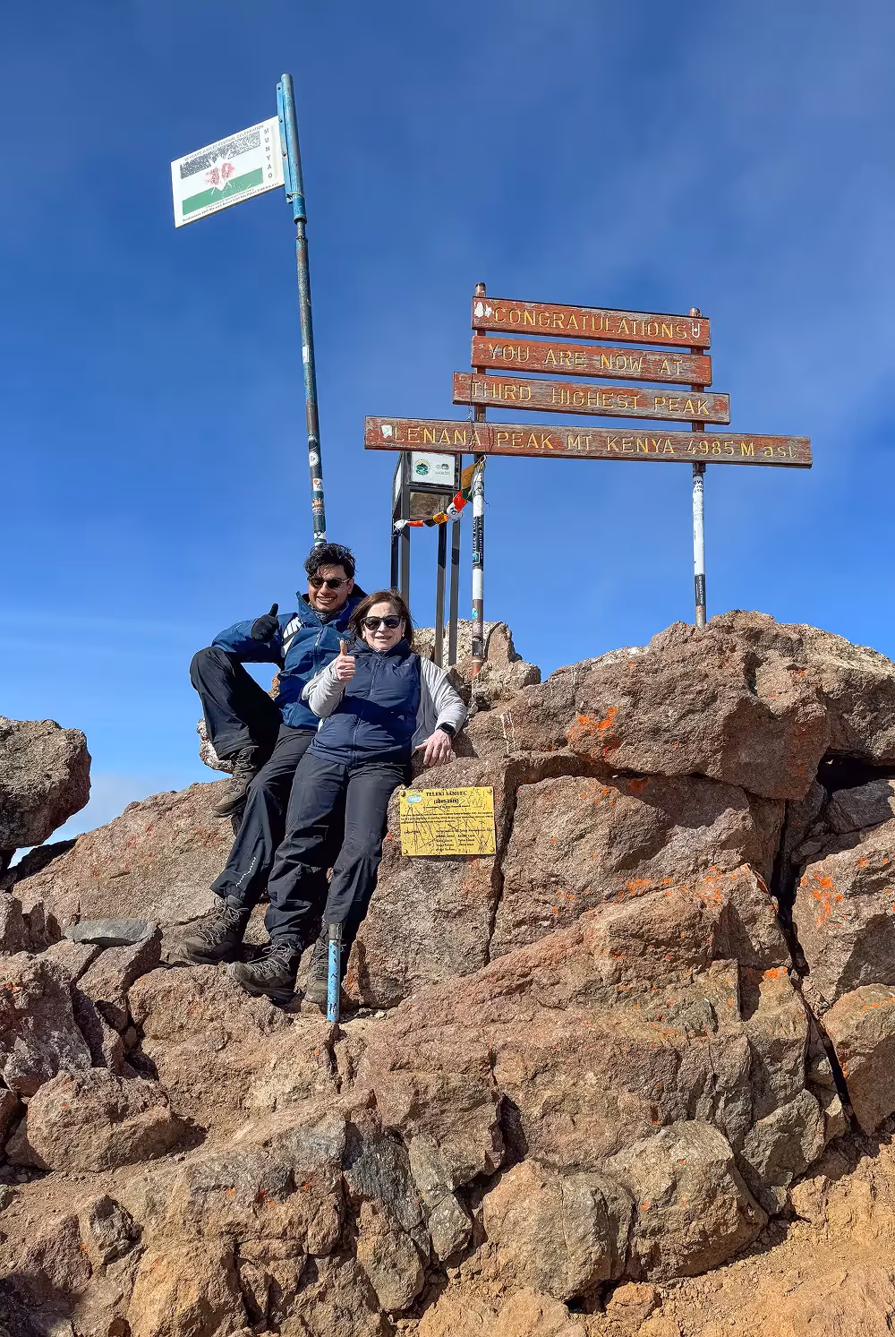People on the summit of Mt Kenya