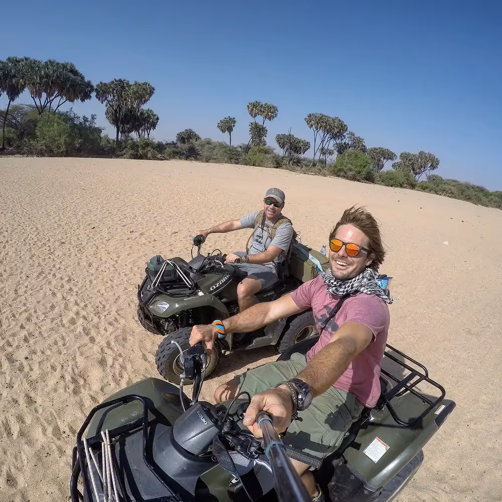 Paolo and guest on quadbikes