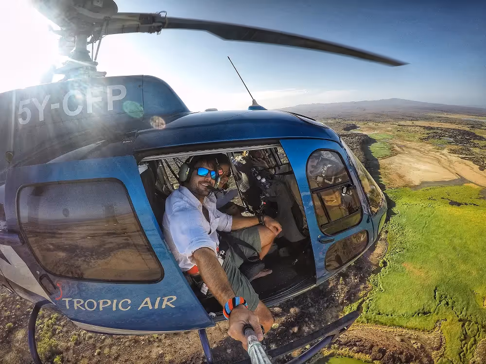 Selfie taken from heli